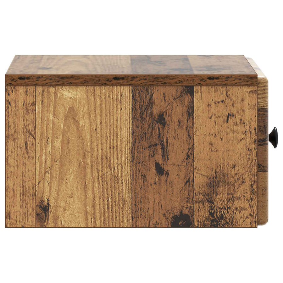 Wandbeugel Bedkast met lade 2 pcs Oud hout 34,5 x 33 x 20 cm