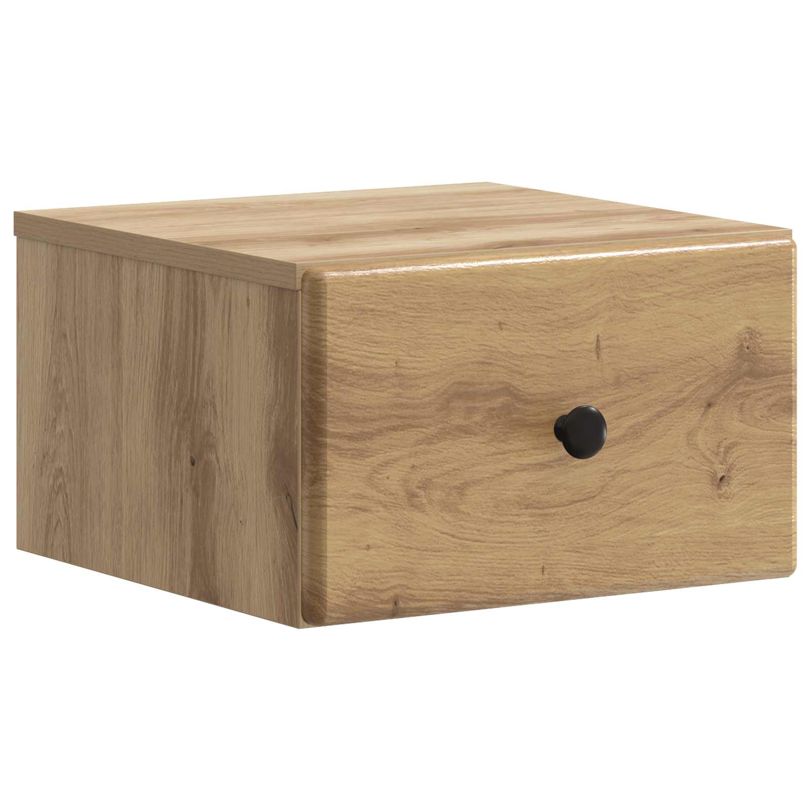 Wandbeugel Bedkast met lade Artisanaal eiken 34,5 x 33 x 20 cm