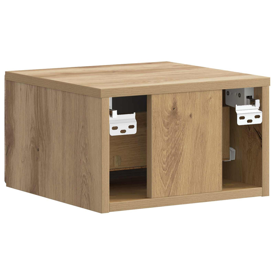 Wandbeugel Bedkast met lade Artisanaal eiken 34,5 x 33 x 20 cm