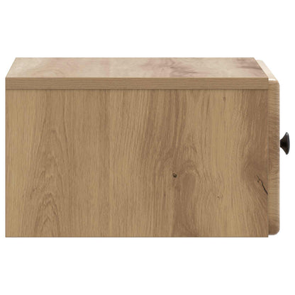 Wandbeugel Bedkast met lade Artisanaal eiken 34,5 x 33 x 20 cm