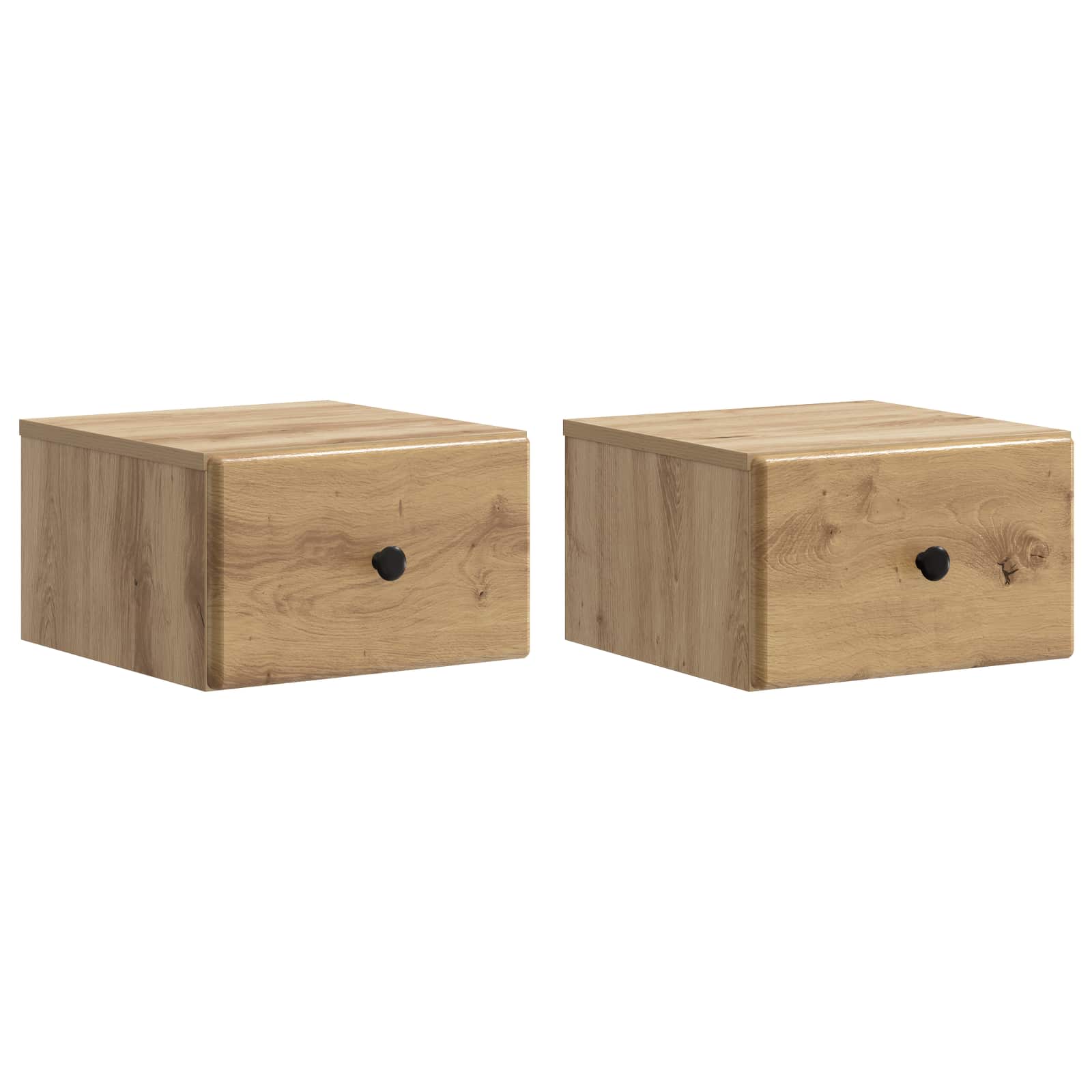 Wandbeugel Bedkast 2 pcs Artisanaal eiken 34,5 x 33 x 20 cm