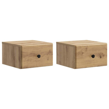 Wandbeugel Bedkast 2 pcs Artisanaal eiken 34,5 x 33 x 20 cm