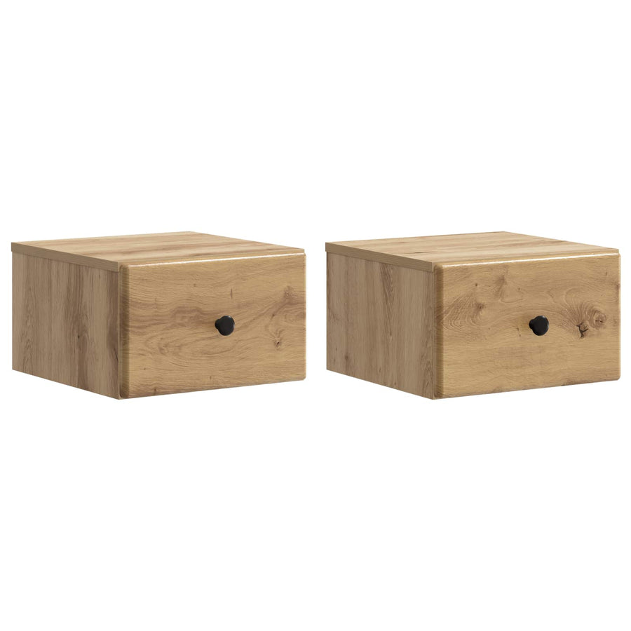 Wandbeugel Bedkast 2 pcs Artisanaal eiken 34,5 x 33 x 20 cm