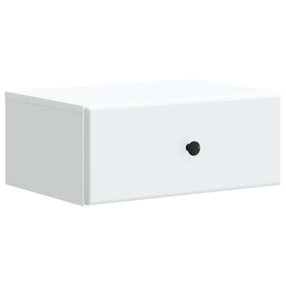 Wandbeugel Bedkast met lade Wit 49 x 34,5 x 20 cm Bewerkt hout