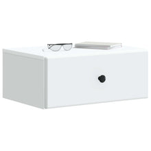 Wandbeugel Bedkast met lade Wit 49 x 34,5 x 20 cm Bewerkt hout