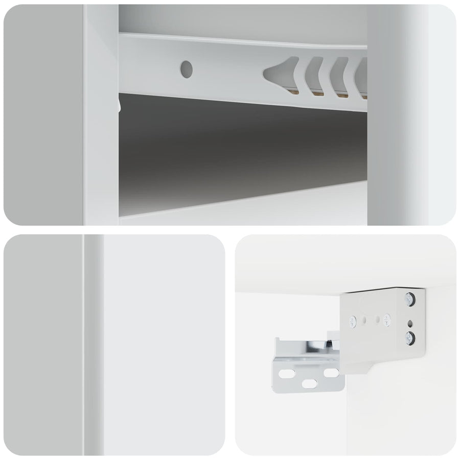 Wandbeugel Bedkast 2 pcs Wit 49 x 34,5 x 20 cm Bewerkt hout