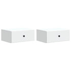 Nachtkastjes 2 stuks wit 49x34.5x20 cm bewerkt hout muurmontage