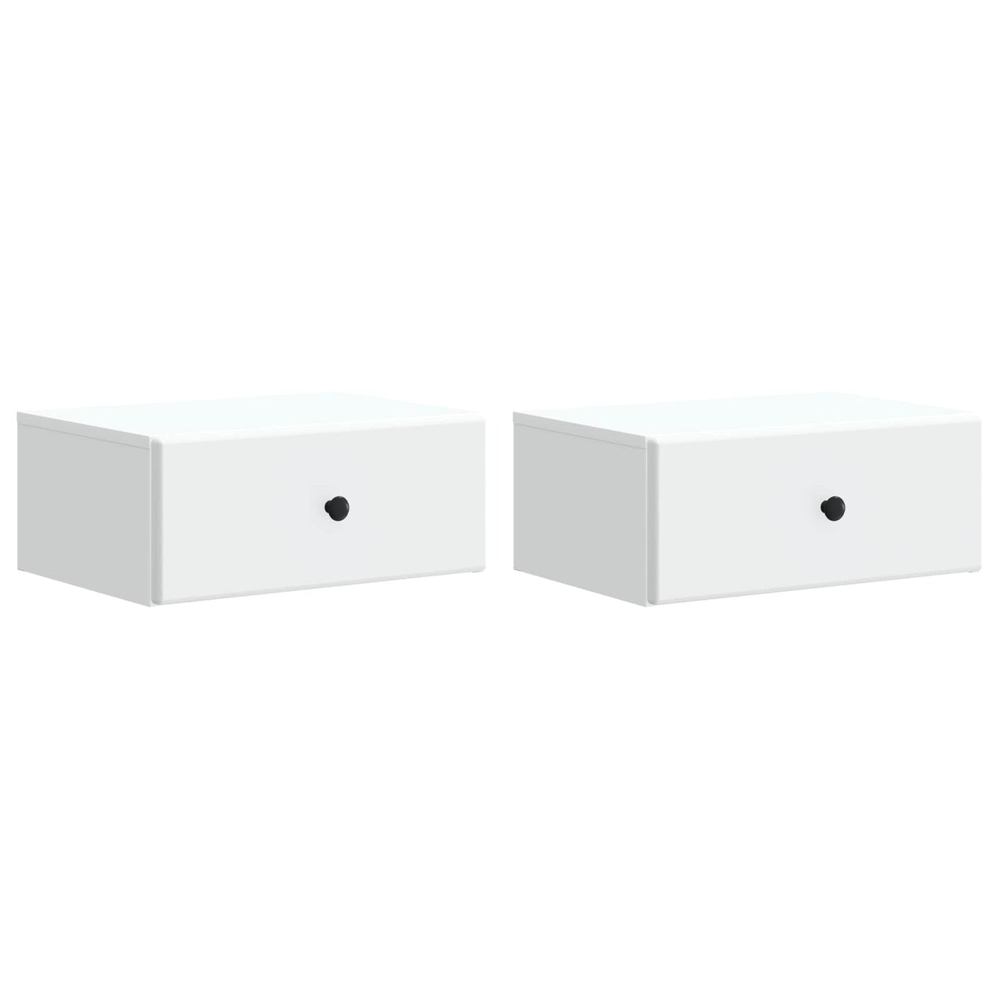 Wandbeugel Bedkast 2 pcs Wit 49 x 34,5 x 20 cm Bewerkt hout