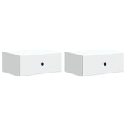Nachtkastjes 2 stuks wit 49x34.5x20 cm bewerkt hout muurmontage