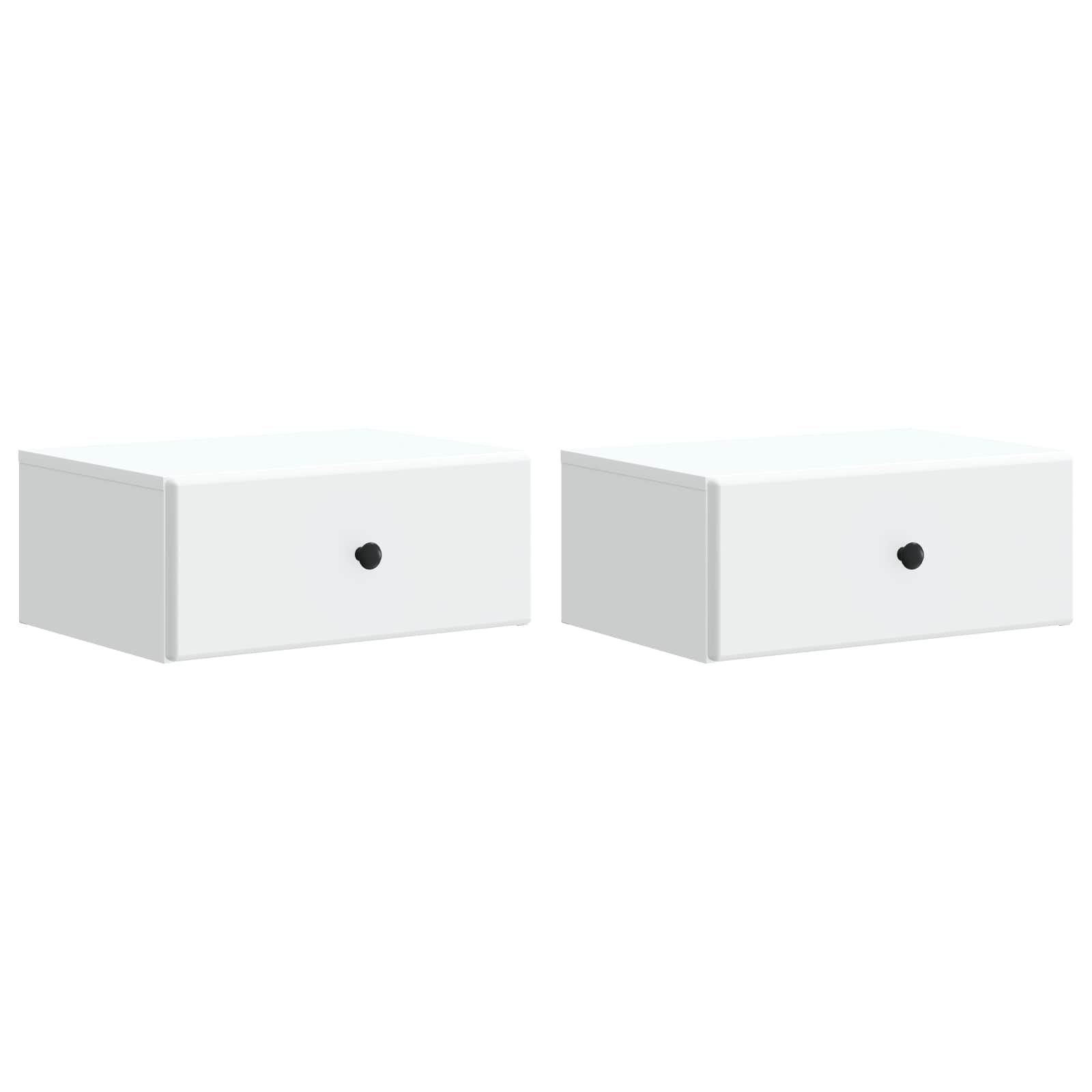 Wandbeugel Bedkast 2 pcs Wit 49 x 34,5 x 20 cm Bewerkt hout
