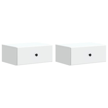 Wandbeugel Bedkast 2 pcs Wit 49 x 34,5 x 20 cm Bewerkt hout