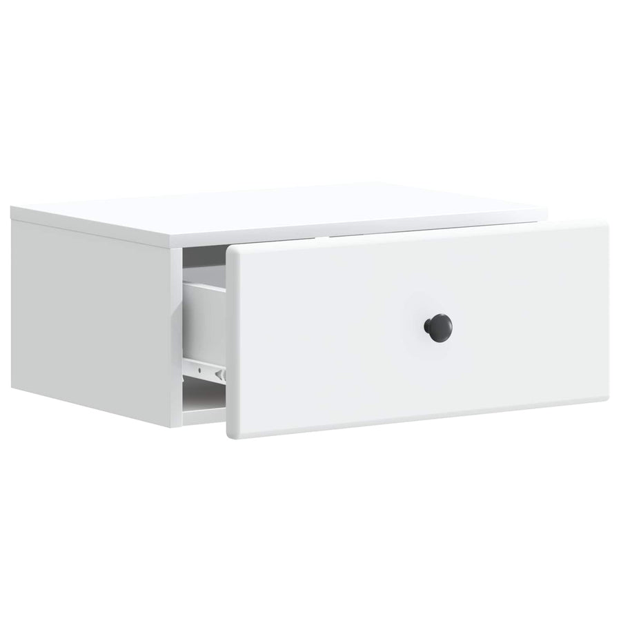 Wandbeugel Bedkast 2 pcs Wit 49 x 34,5 x 20 cm Bewerkt hout