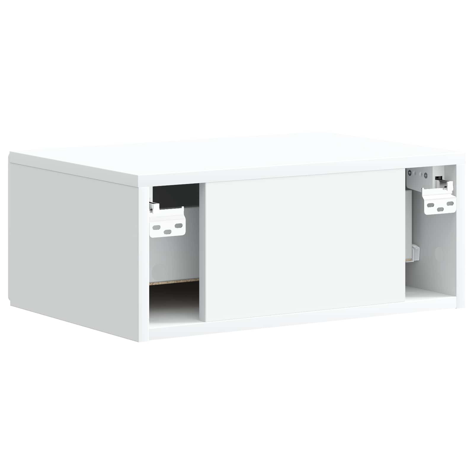 Wandbeugel Bedkast 2 pcs Wit 49 x 34,5 x 20 cm Bewerkt hout
