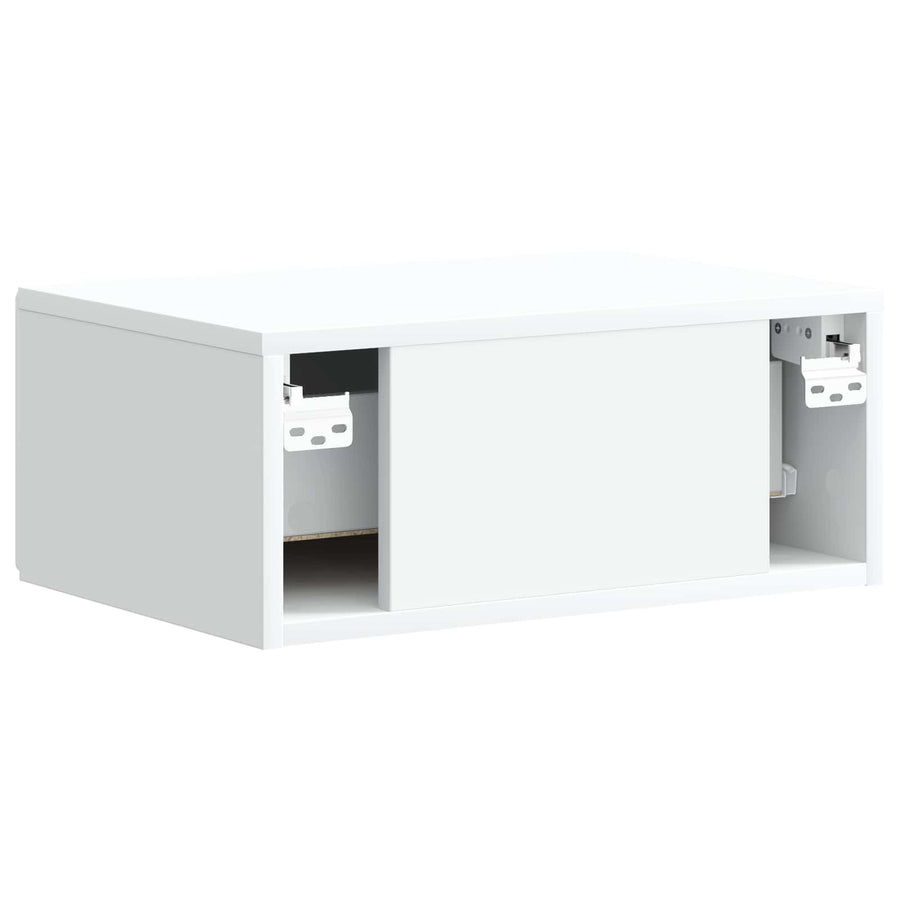 Wandbeugel Bedkast 2 pcs Wit 49 x 34,5 x 20 cm Bewerkt hout