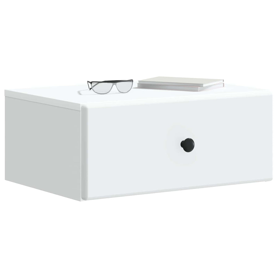Wandbeugel Bedkast 2 pcs Wit 49 x 34,5 x 20 cm Bewerkt hout