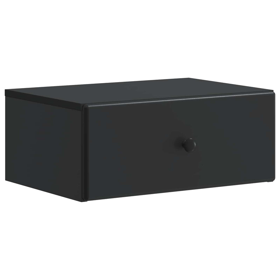 Wandbeugel Bedkast Zwart 49 x 34,5 x 20 cm Bewerkt hout