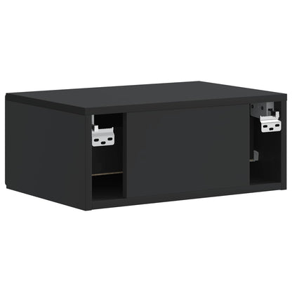 Wandbeugel Bedkast Zwart 49 x 34,5 x 20 cm Bewerkt hout