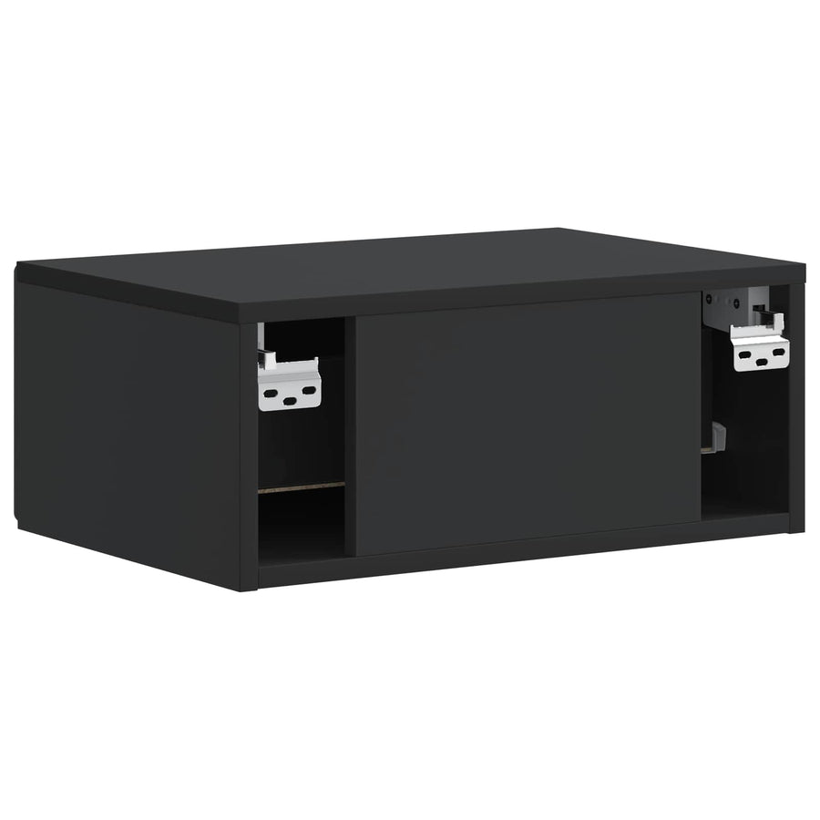 Wandbeugel Bedkast Zwart 49 x 34,5 x 20 cm Bewerkt hout