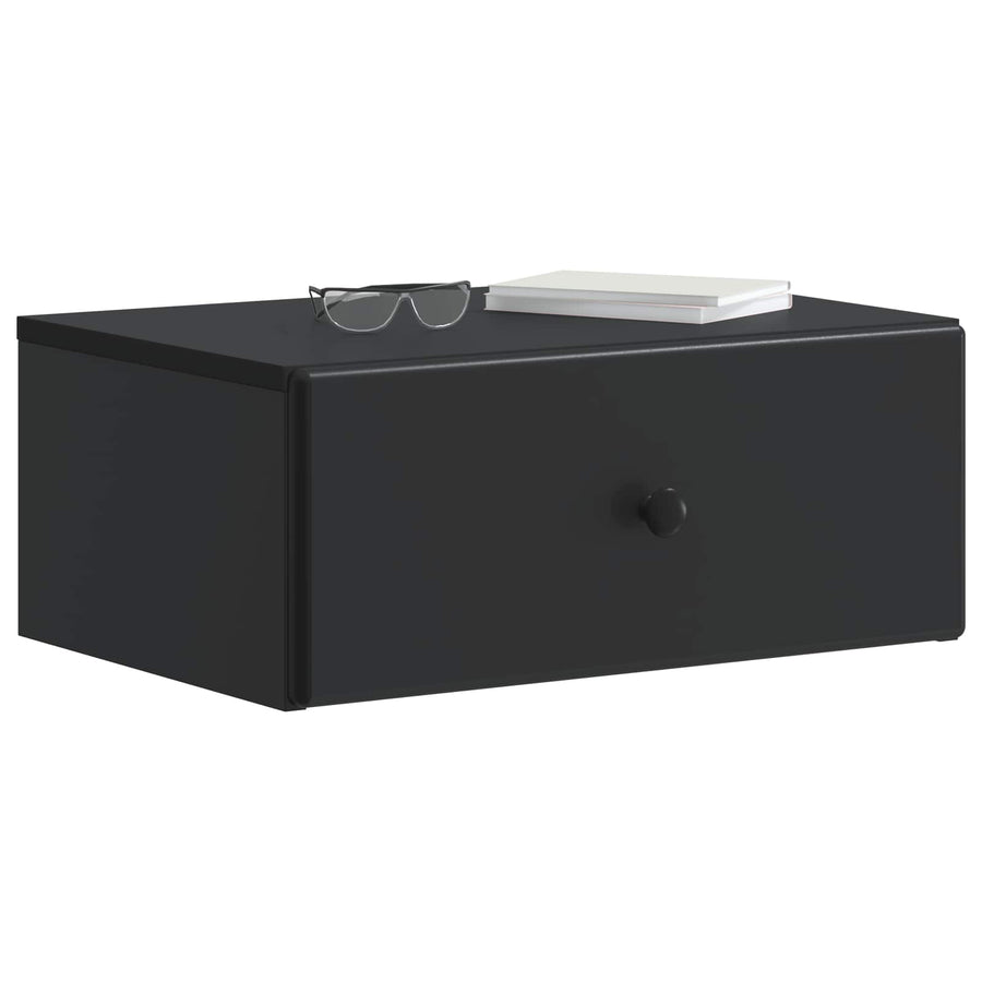 Wandbeugel Bedkast Zwart 49 x 34,5 x 20 cm Bewerkt hout