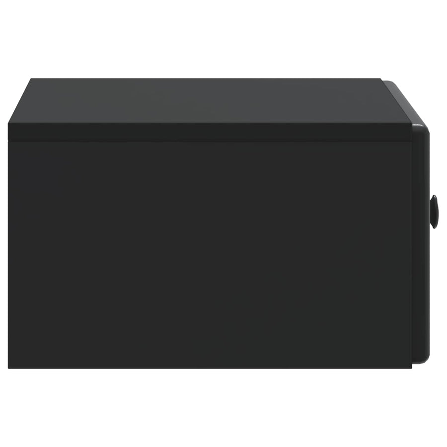 Wandbeugel Bedkast Zwart 49 x 34,5 x 20 cm Bewerkt hout