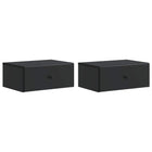 Nachtkastjes 2 stuks zwart 49x34,5x20 cm bewerkt hout