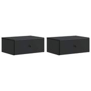 Nachtkastjes 2 stuks zwart 49x34,5x20 cm bewerkt hout