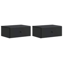 Wandbeugel Bedkast 2 pcs Zwart 49 x 34,5 x 20 cm Bewerkt hout