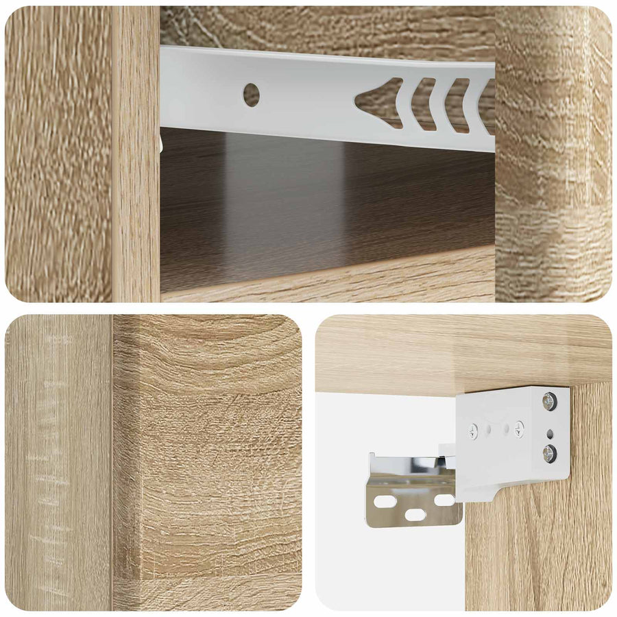 Wandbeugel Bedkast 2 pcs Sonoma Eiken 49 x 34,5 x 20 cm