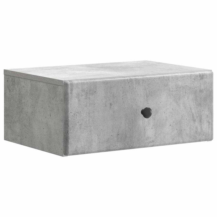 Wandbeugel Bedkast Betongrijs 49 x 34,5 x 20 cm Bewerkt hout