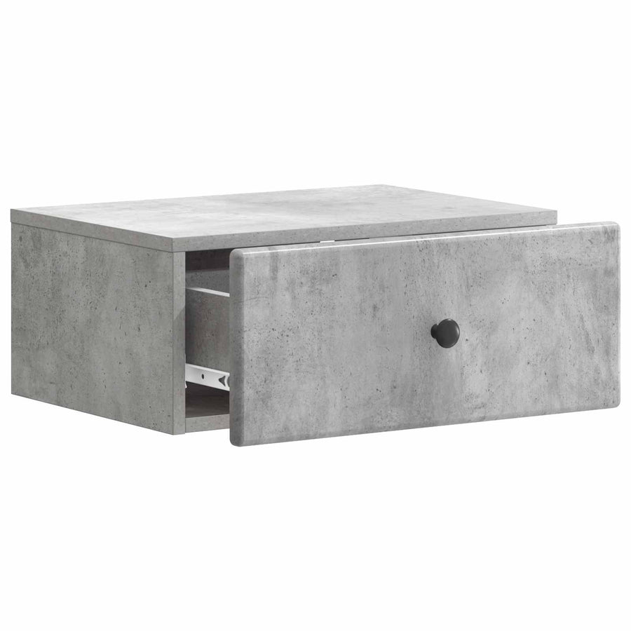 Wandbeugel Bedkast Betongrijs 49 x 34,5 x 20 cm Bewerkt hout