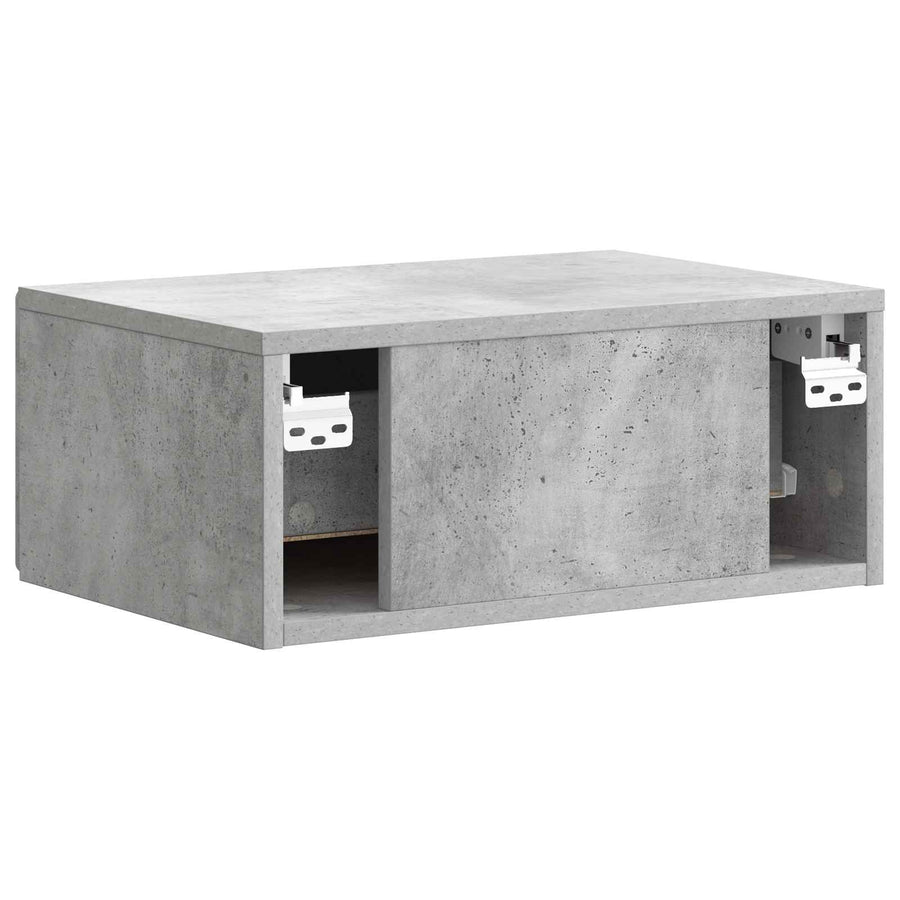 Wandbeugel Bedkast Betongrijs 49 x 34,5 x 20 cm Bewerkt hout