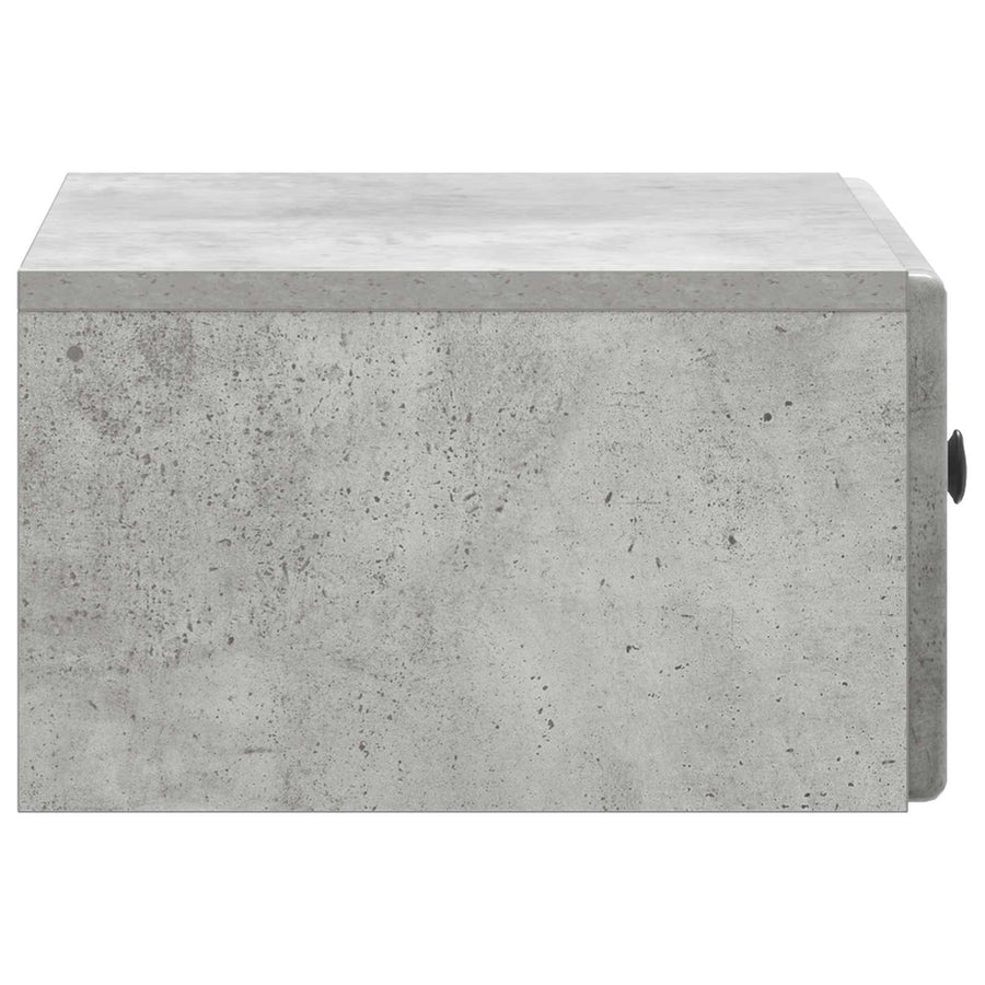 Wandbeugel Bedkast Betongrijs 49 x 34,5 x 20 cm Bewerkt hout