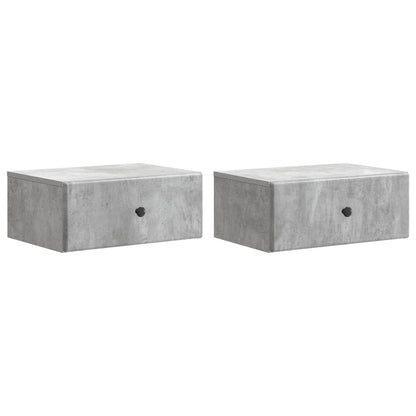 Wandbeugel Bedkast met lade 2 pcs Betongrijs 49 x 34,5 x 20 cm