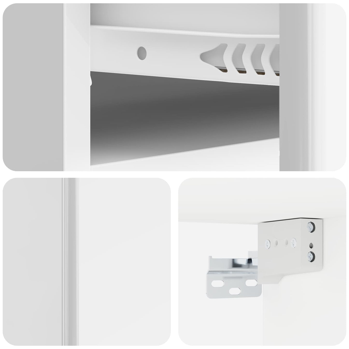 Wandbeugel Bedkast Hoogglans Wit 49 x 34,5 x 20 cm Bewerkt hout