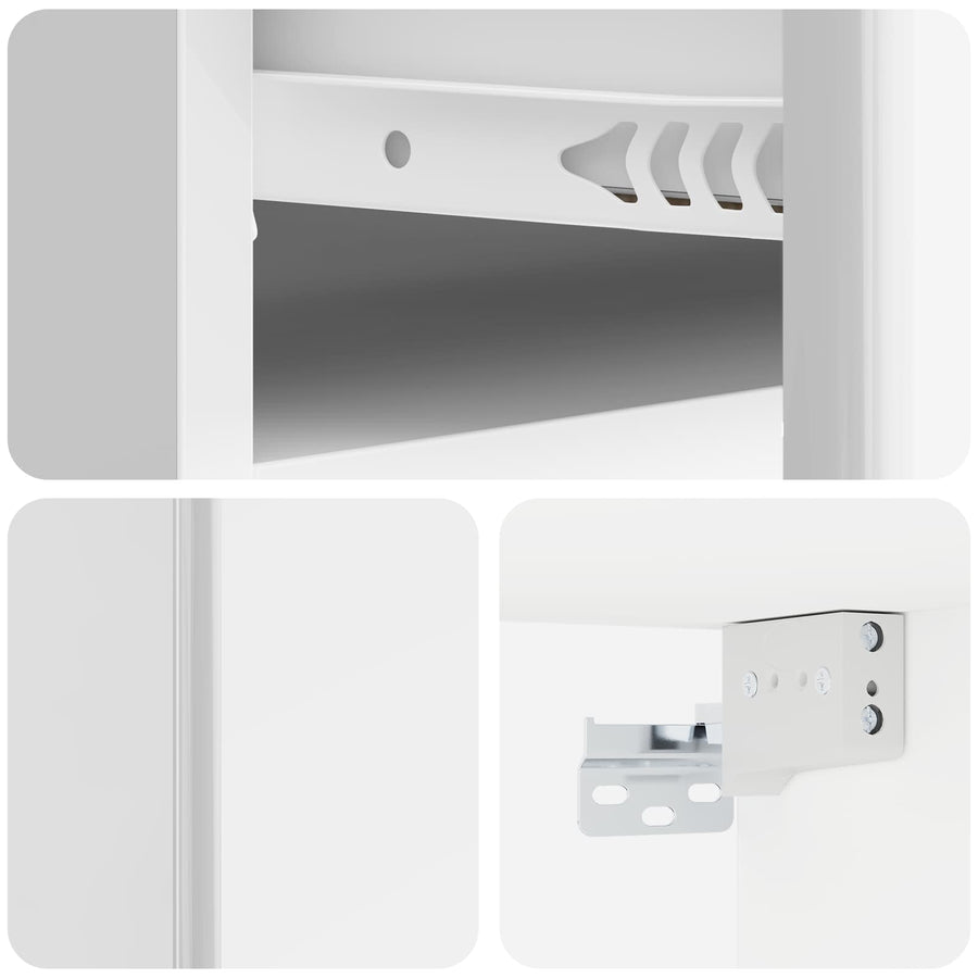 Wandbeugel Bedkast Hoogglans Wit 49 x 34,5 x 20 cm Bewerkt hout