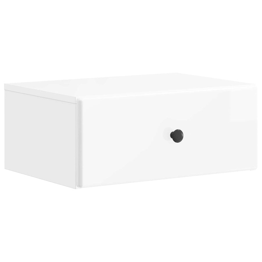 Wandbeugel Bedkast Hoogglans Wit 49 x 34,5 x 20 cm Bewerkt hout