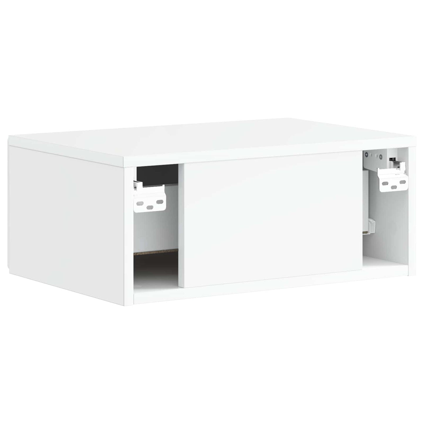 Wandbeugel Bedkast Hoogglans Wit 49 x 34,5 x 20 cm Bewerkt hout