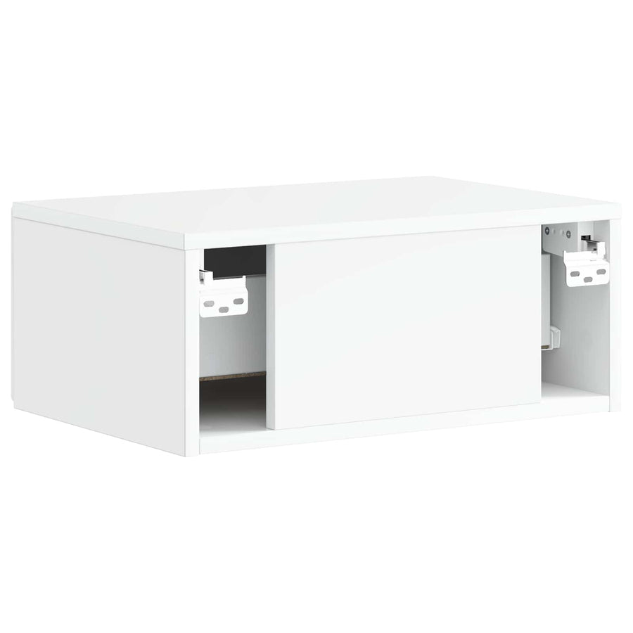 Wandbeugel Bedkast Hoogglans Wit 49 x 34,5 x 20 cm Bewerkt hout