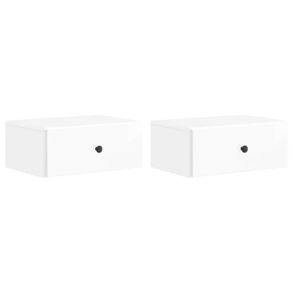 Wandbeugel Bedkast 2 pcs Hoogglans Wit 49 x 34,5 x 20 cm