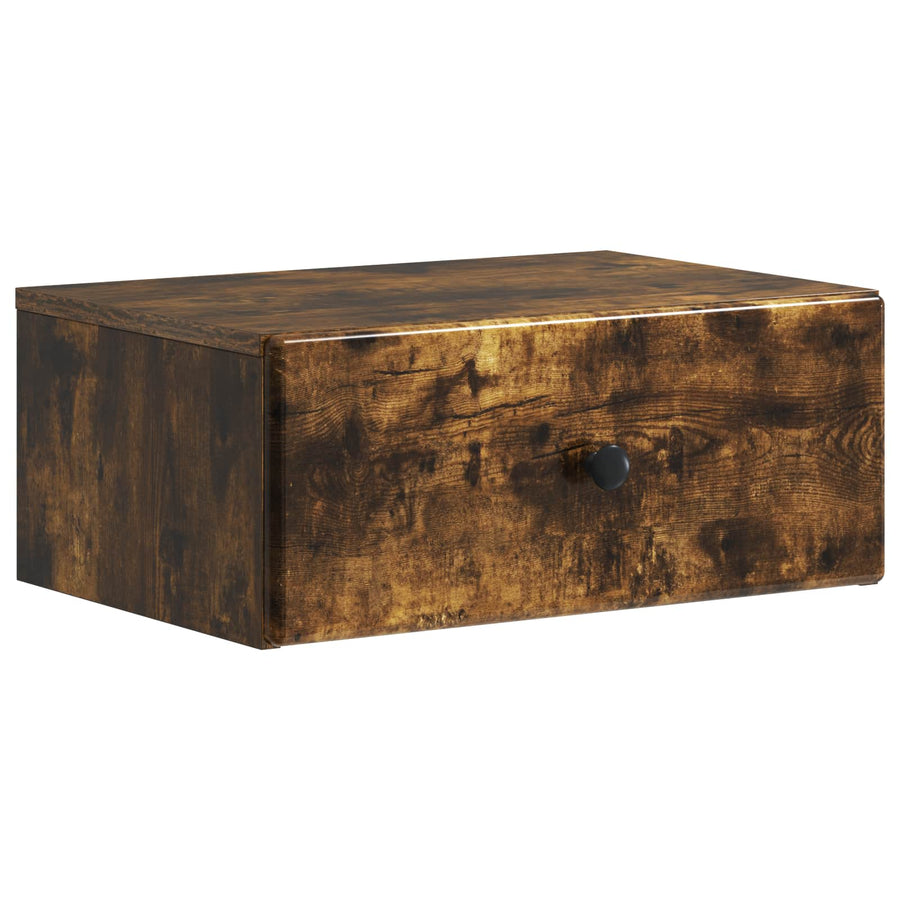 Wandbeugel Bedkast Gerookt eiken 49 x 34,5 x 20 cm Bewerkt hout