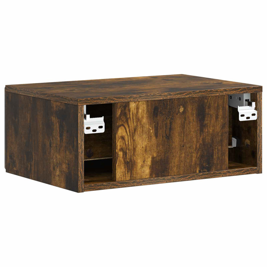 Wandbeugel Bedkast Gerookt eiken 49 x 34,5 x 20 cm Bewerkt hout