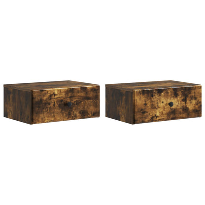 Wandbeugel Bedkast 2 pcs Gerookt eiken 49 x 34,5 x 20 cm