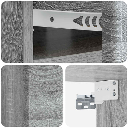 Wandbeugel Bedkast 2 pcs Grijs sonoma 49 x 34,5 x 20 cm