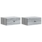 Nachtkastjes 2 stuks Grijs sonoma 49x34,5x20 cm muurmontage