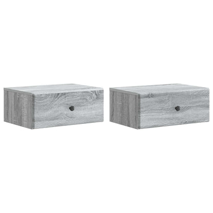 Wandbeugel Bedkast 2 pcs Grijs sonoma 49 x 34,5 x 20 cm