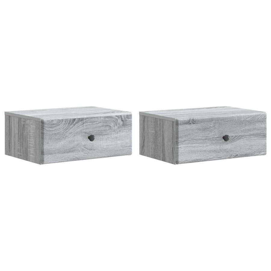 Wandbeugel Bedkast 2 pcs Grijs sonoma 49 x 34,5 x 20 cm