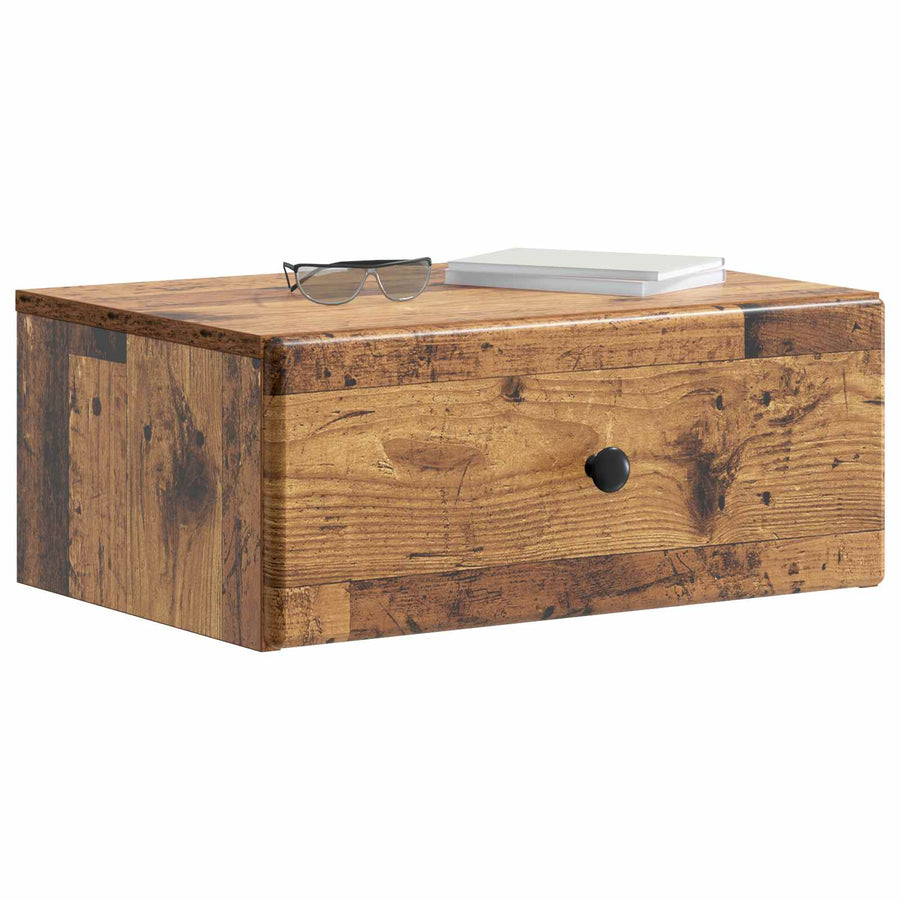 Wandbeugel Bedkast Oud hout 49 x 34,5 x 20 cm Bewerkt hout