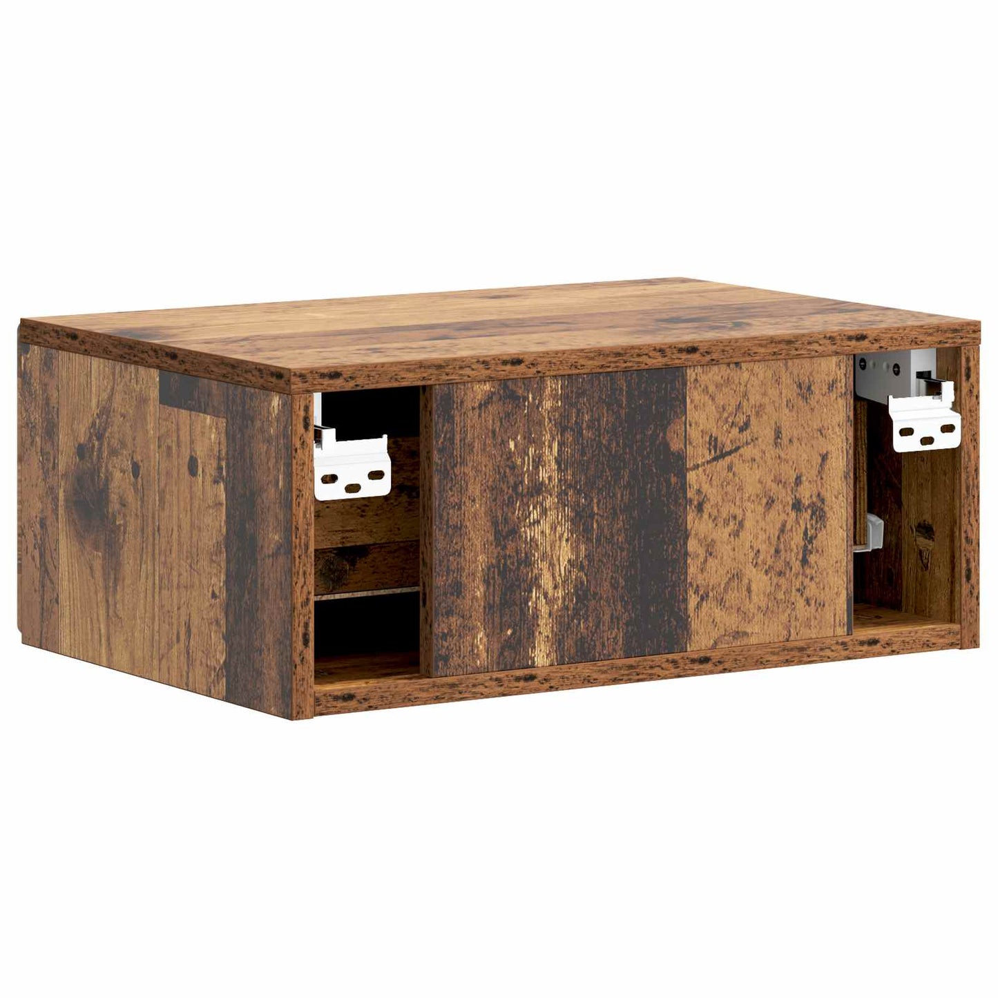 Wandbeugel Bedkast met lade 2 pcs Oud hout 49 x 34,5 x 20 cm