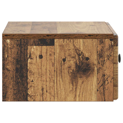Wandbeugel Bedkast met lade 2 pcs Oud hout 49 x 34,5 x 20 cm
