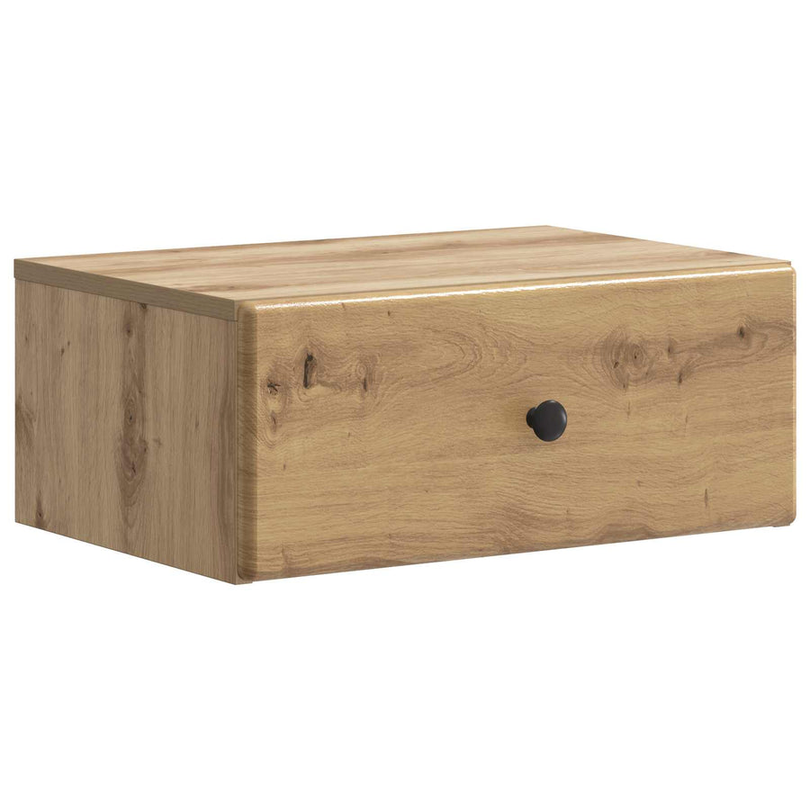 Wandbeugel Bedkast met lade Artisanaal eiken 49 x 34,5 x 20 cm